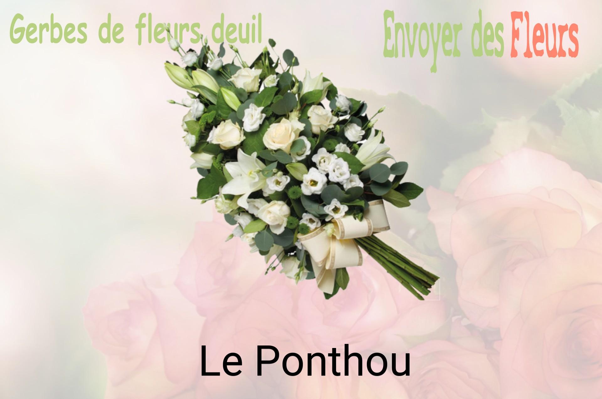 Gerbe de fleurs de deuil livrée à Le Ponthou